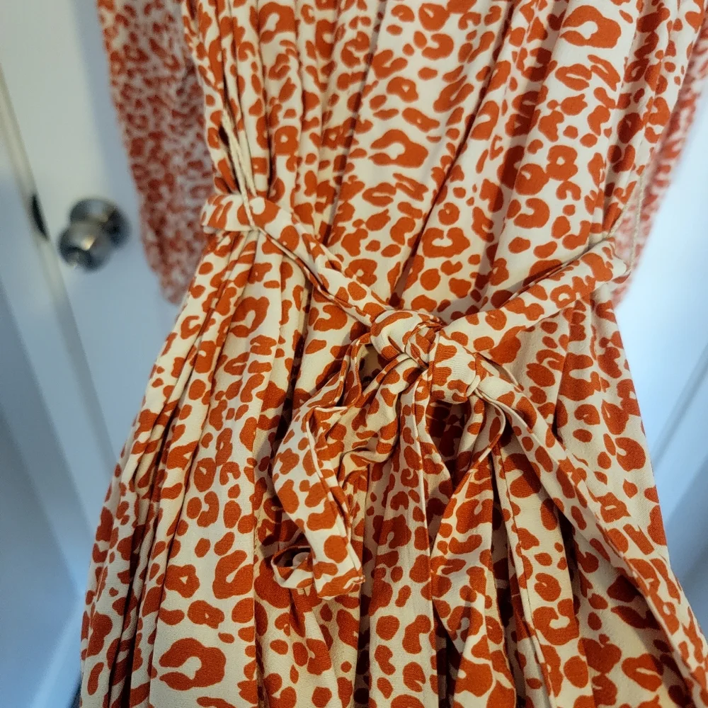 NWT Adorable Loft Women's Dark Orange multi Longsleeve swing dress sz XXL. - Picture 10 of 10